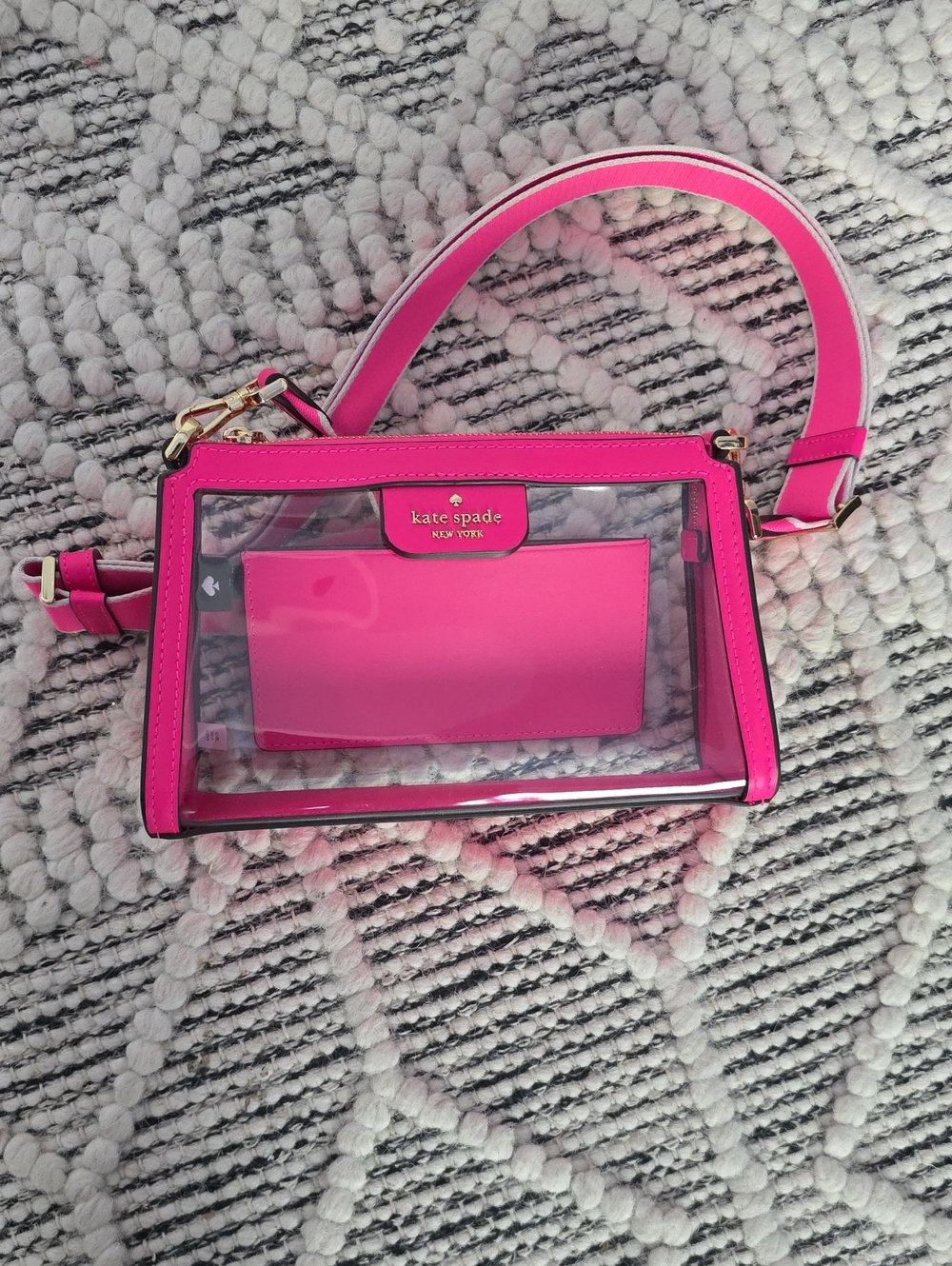 kate spade Clear Crossbody with Hot Pink Trim